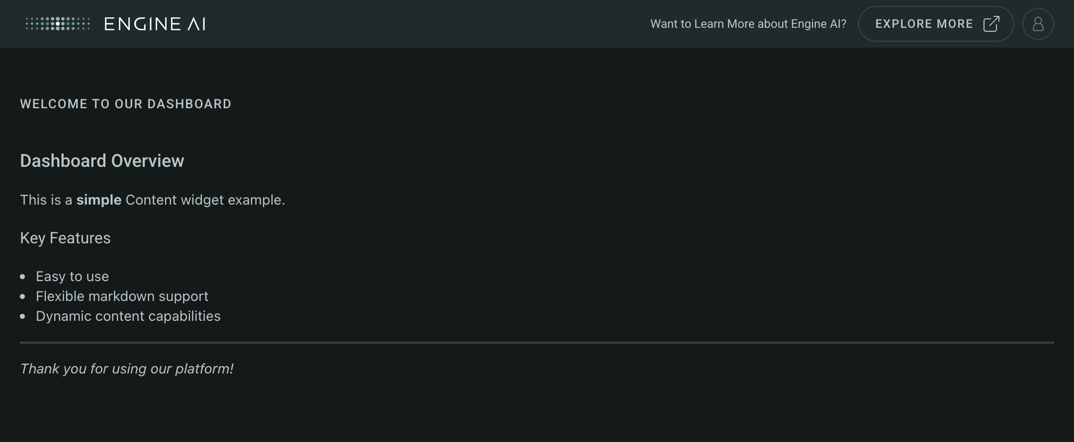 Content widget example