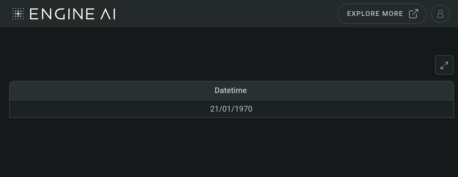 table with datetime column